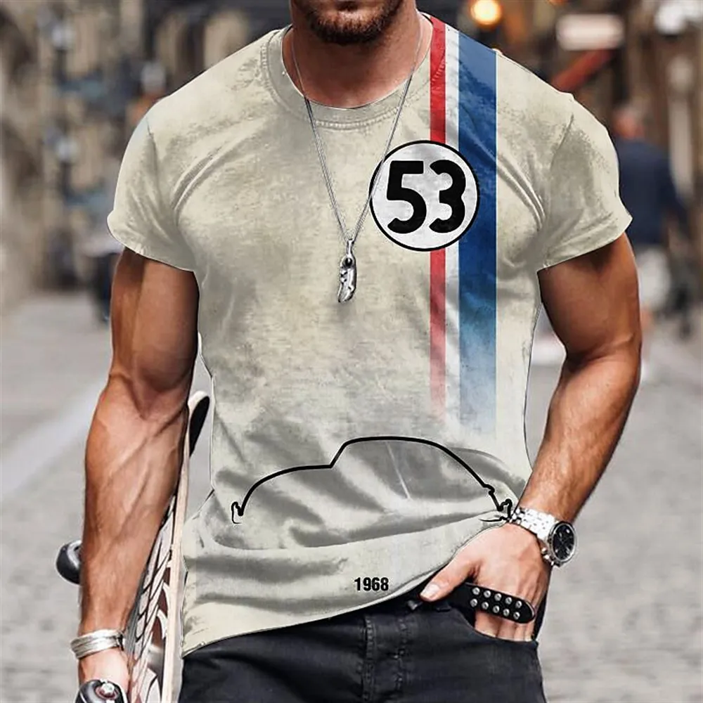 남성용 3D 프린트 반팔 티셔츠, 야외 거리 빈티지 티셔츠, 오버사이즈 반팔 티셔츠, 남성 의류, 여름
